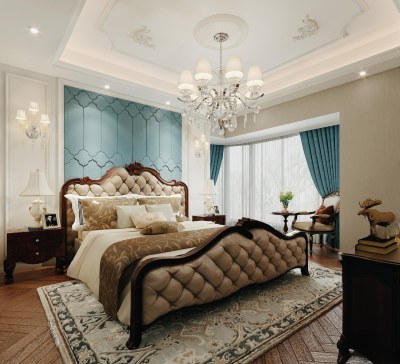 法式卧室3D模型下载